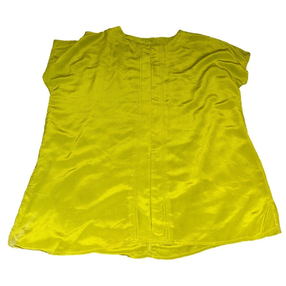 Potomac Collection Vintage 100% Silk Green/Yellow Blouse Medium